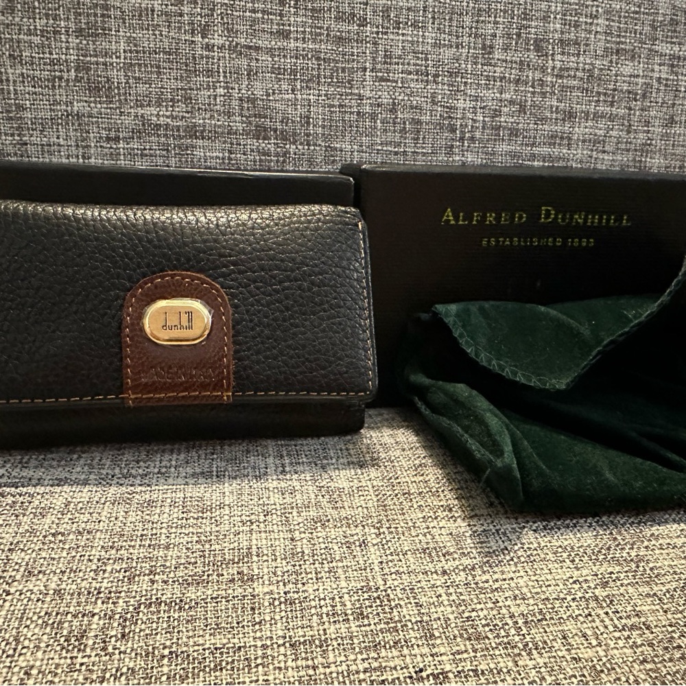 Authentic Dunhill Key Case Gold Leather
